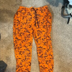 Peanuts Orange Halloween Print Pants